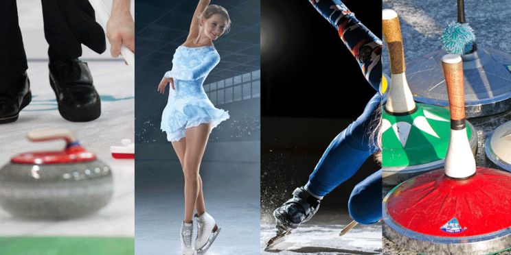 Foto von verschiedenen sportarten auf dem Eis